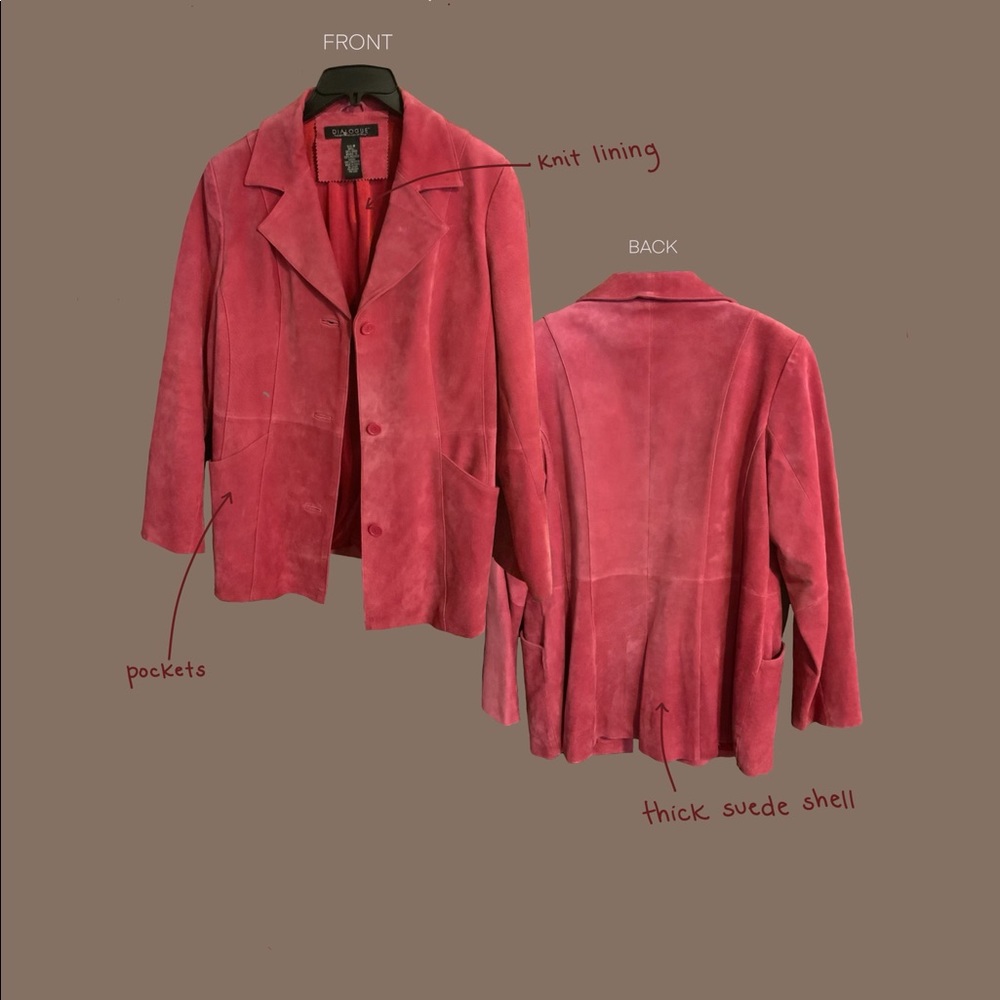 DIALOGUE Pink Suede Jacket.